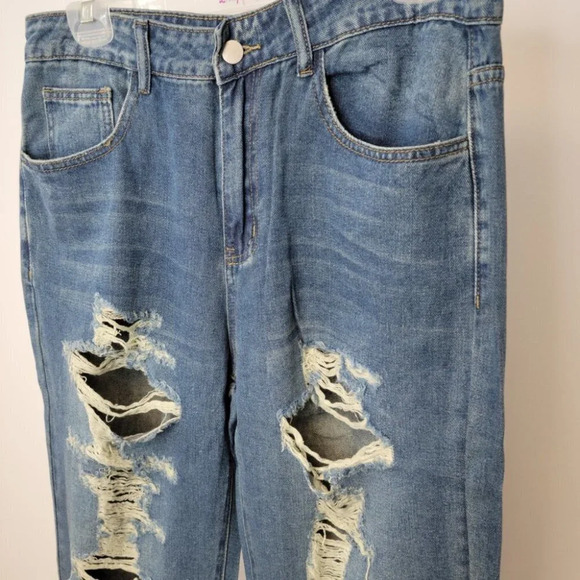 SHEIN Men's Distressed Straight Leg Jeans - Picture 3 of 6